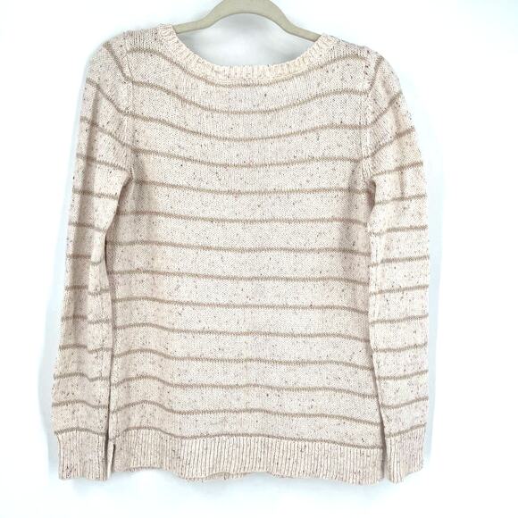LOFT Cotton Blend Knit Sweater Tan Gold Size Small - Picture 5 of 5